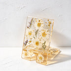 CouldNook Floral Resin Phone Stand - Clear Panels and Embedded Blooms
