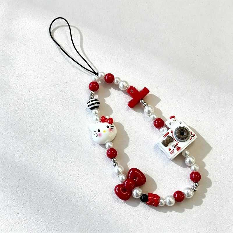CouldNook Camera Cat Beaded Phone Charm - Loop Cord Attachment