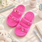 CouldNook Pink Platform Bear Slides - Strawberry Character Design