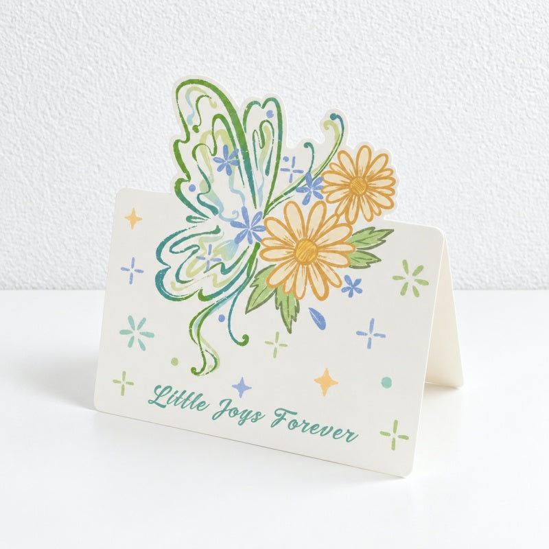 CouldNook Butterfly Floral Greeting Card - Shaped Wing Artwork