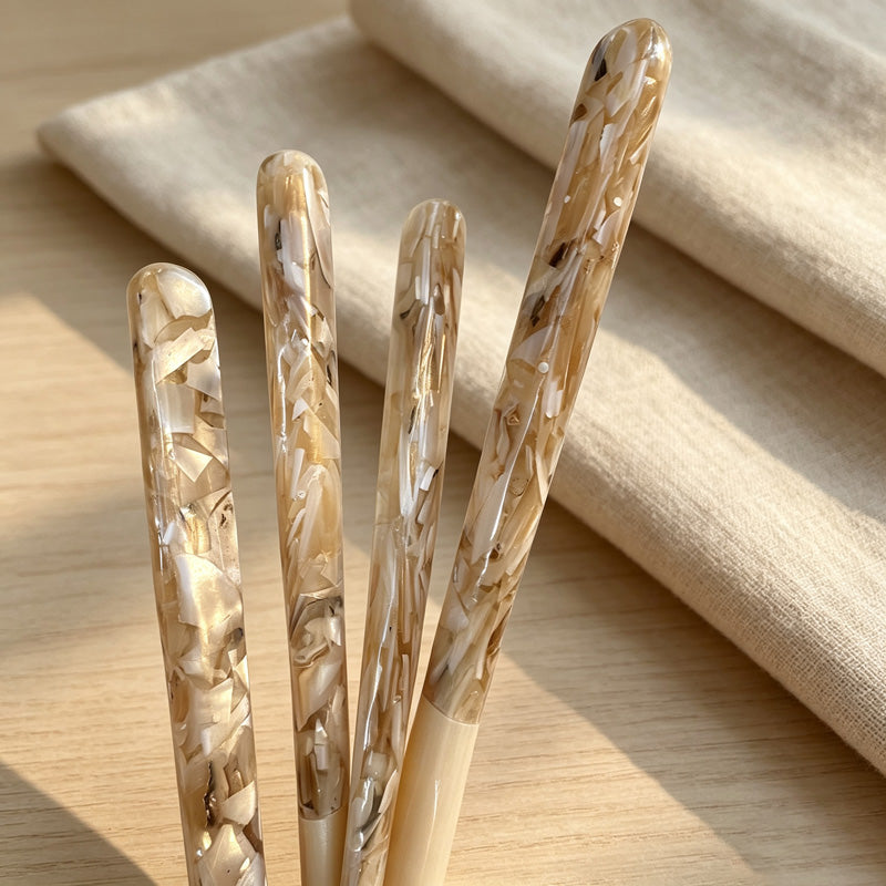 CouldNook Pearly Shell Mini Spoon and Fork - Patterned Surface Character