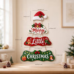 Wooden Christmas Hanging Sign with Connected Message Panels