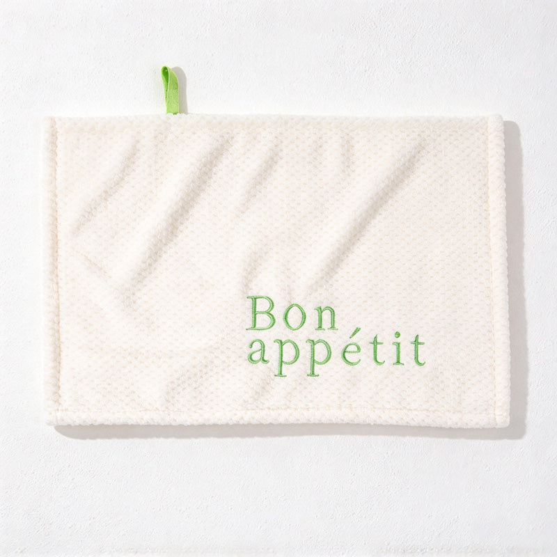CouldNook Embroidered Letter Hand Towel - Textured Surface And Hanging Loop