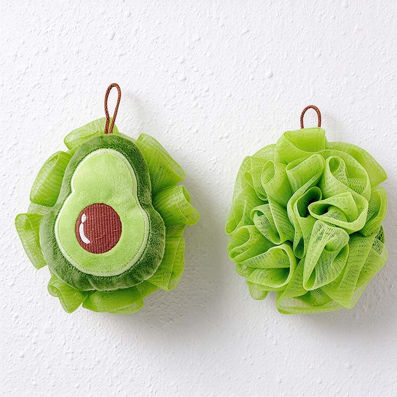 CouldNook Fruit Bath Pouf - Avocado and Watermelon Face Designs