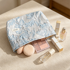 CloudNook Embossed Floral Makeup Pouch - Vanity Storage Accent