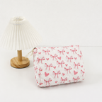 CouldNook Quilted Cosmetic Bag - Bow Print and Top Handles