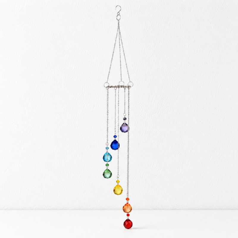 CouldNook Crystal Drop Wind Chime Ornament - Double Ring Frame