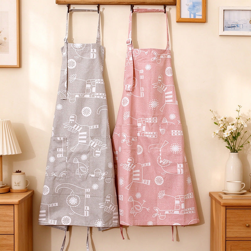 CouldNook Canvas Kitchen Apron - Patterned Adjustable Bib