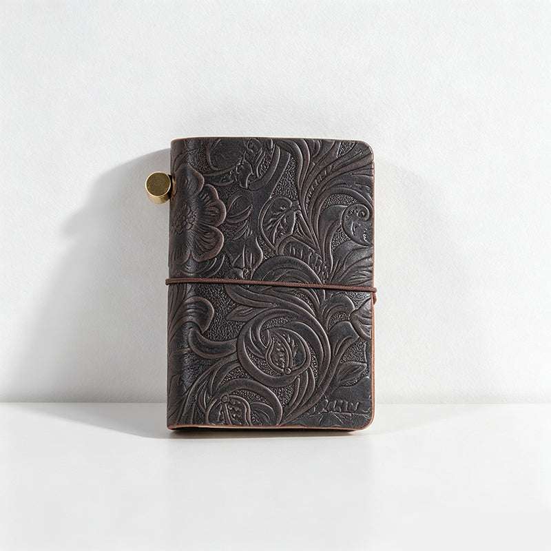 CouldNook Mini Vintage Embossed Carved - Leather Traveler’s Notebook