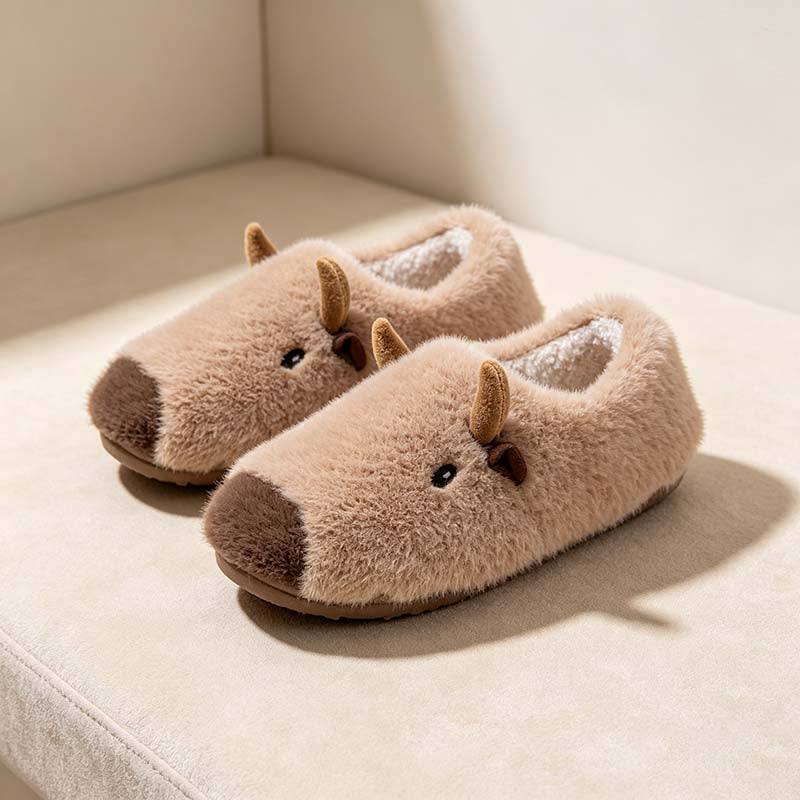 CouldNook Capybara Plush Slippers - Three Closed-Back Colors Collection