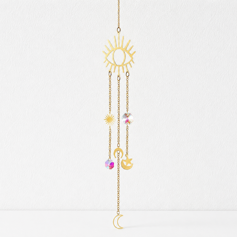 CouldNook Celestial Suncatcher Ornament - Sun Moon and Star Designs