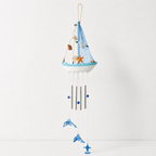 CouldNook Wooden Sailboat Wind Chime - Nautical Hanging Designs