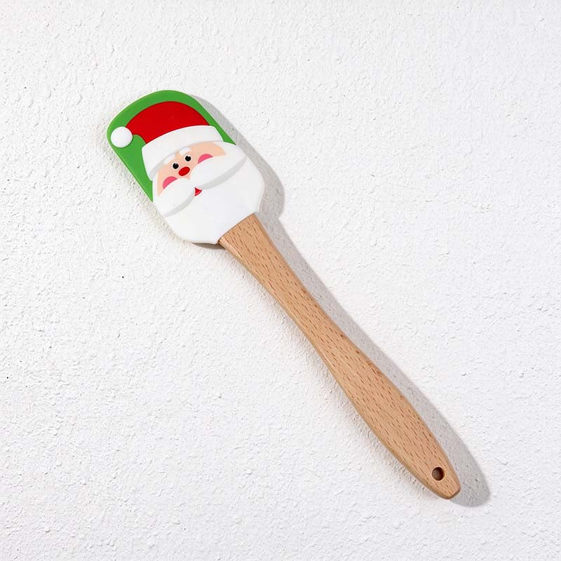 CouldNook Christmas Silicone Spatula - Printed Head and Beech Handle
