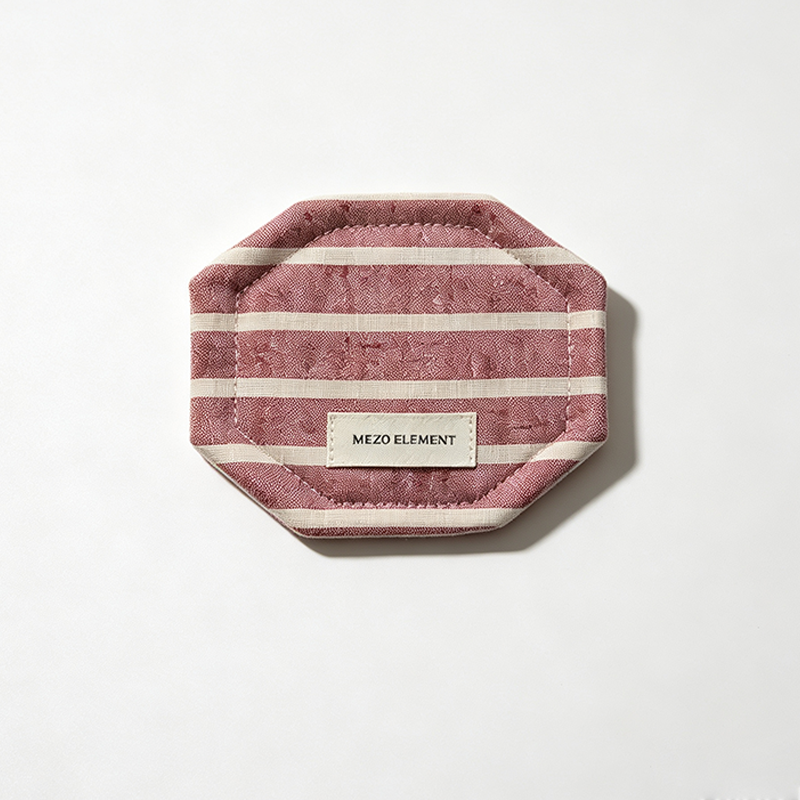 CouldNook Striped Octagon Drink Coaster - Warm Table Accent