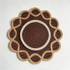 CouldNook Scalloped Paper Placemat - Woven Center And Looping Contrast Border