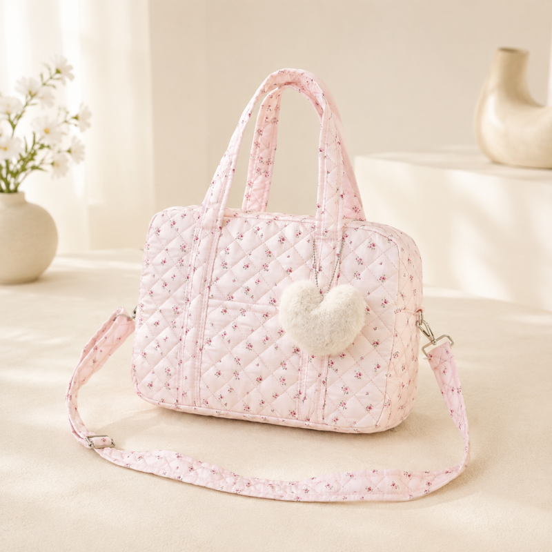 CouldNook Quilted Diaper Organizer Bag - Front Pockets and Strap