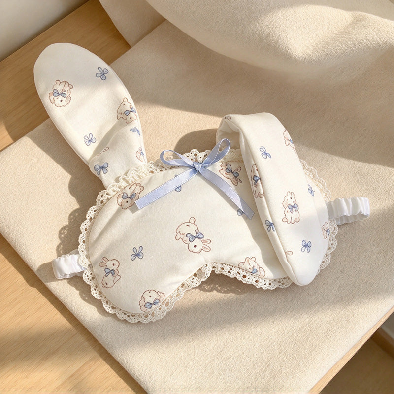CouldNook Rabbit-Ear Sleep Mask - Delicate Printed Fabric and Long Ears