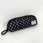 CouldNook Quilted Dotted Pencil Case - Curved Top And Star Pull