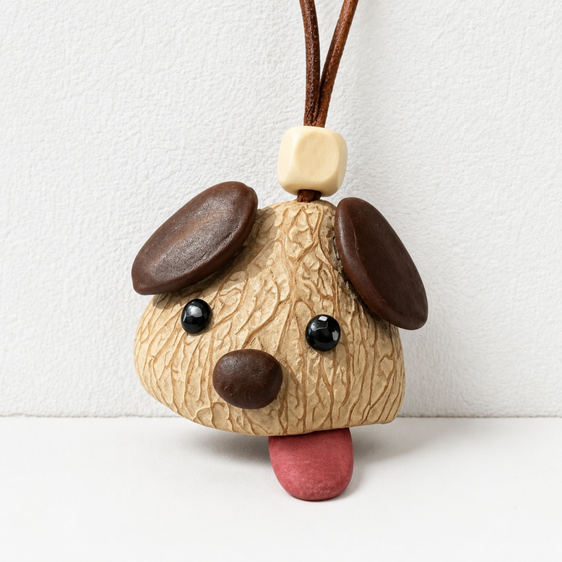 CouldNook Dog Figure Shell Bag Charm - Loop Clasp Attachment