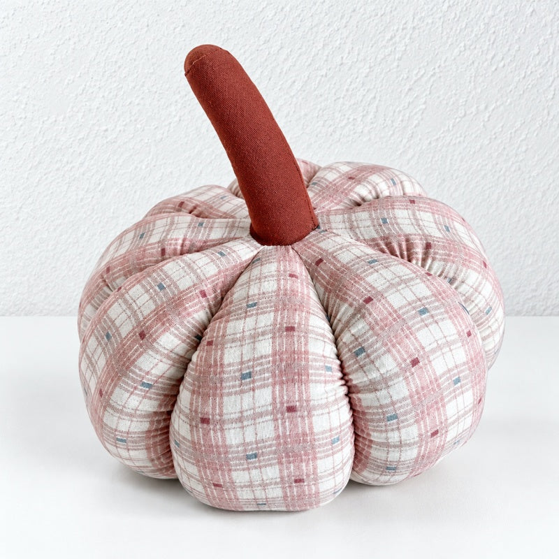 CouldNook Fabric Pumpkin Cushion - Segmented Shape and Tall Stalk