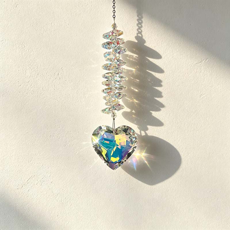 CouldNook Heart Suncatcher - Pendant Colors And Spiral Bead Arrangement