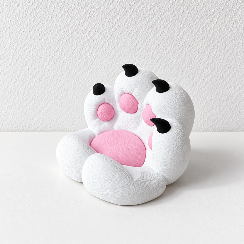 CouldNook Cat Paw Phone Stand - Pink Pads and Rounded Textured Toes