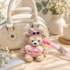 CouldNook Plush Bear Charm - Heart Detail and Pink Hanging Loop