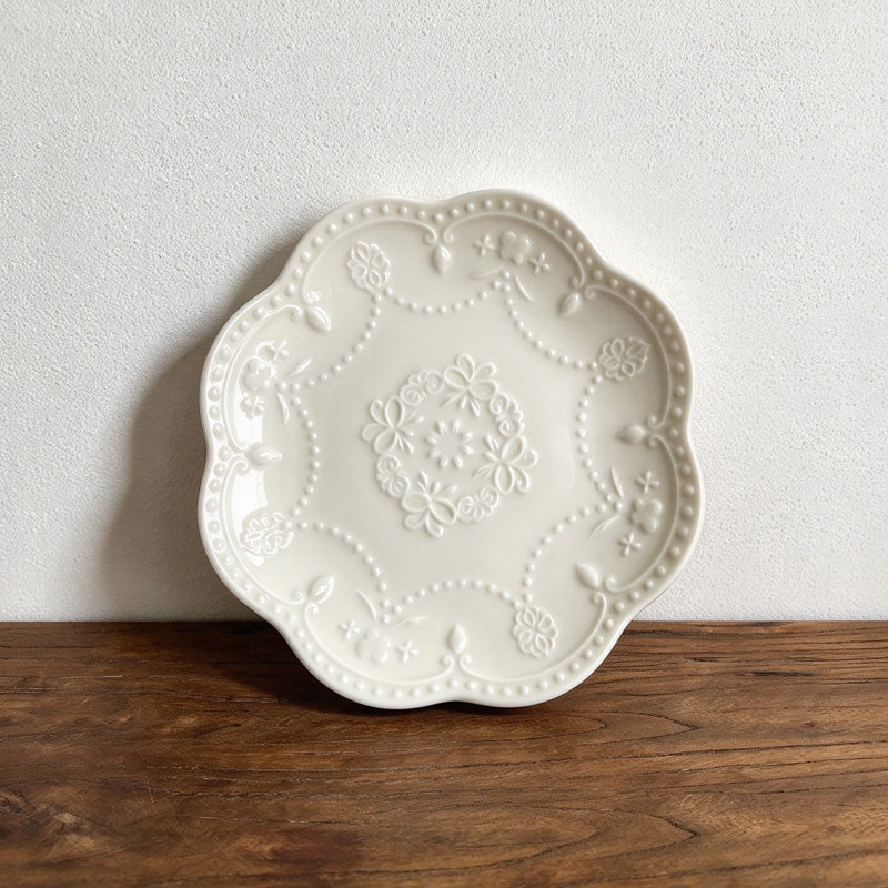 CouldNook Dessert Plate - Vintage Embossed Rim Styles