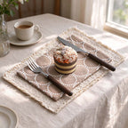 CouldNook Fringed Layered Table Mat - Patterned Styles