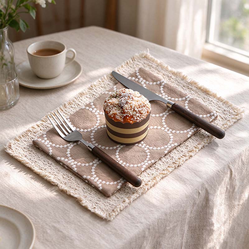 CouldNook Fringed Layered Table Mat - Patterned Styles