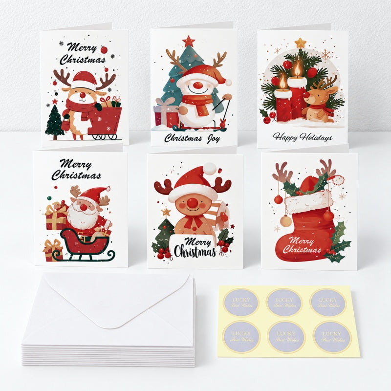 CouldNook Christmas Character Card Set - Six Illustrated Designs