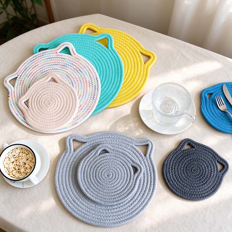 CouldNook Cat Ear Rope Table Mat - Round