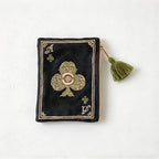 CouldNook Playing Card Makeup Pouch - Embroidered Suits And Tassel Pull