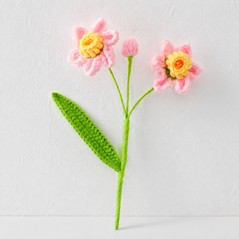 CouldNook Yarn Daffodil Stem - Three Bloom Floral Branch