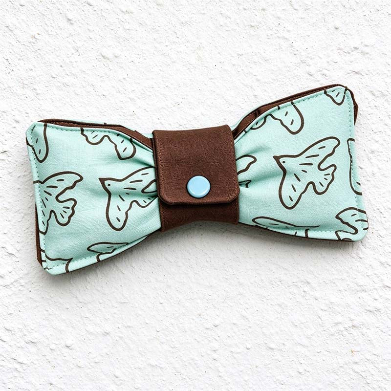 CouldNook Bow Glasses Pouch - Patterned Fabric And Center Snap Tab