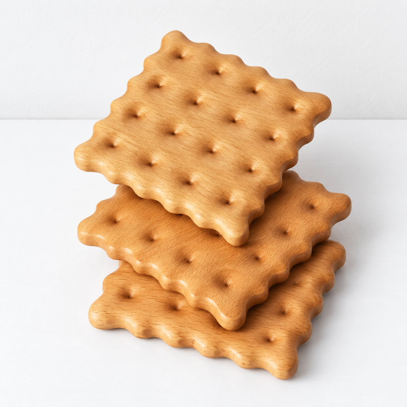 CouldNook Wooden Biscuit Coasters - Mixed Shapes and Woods