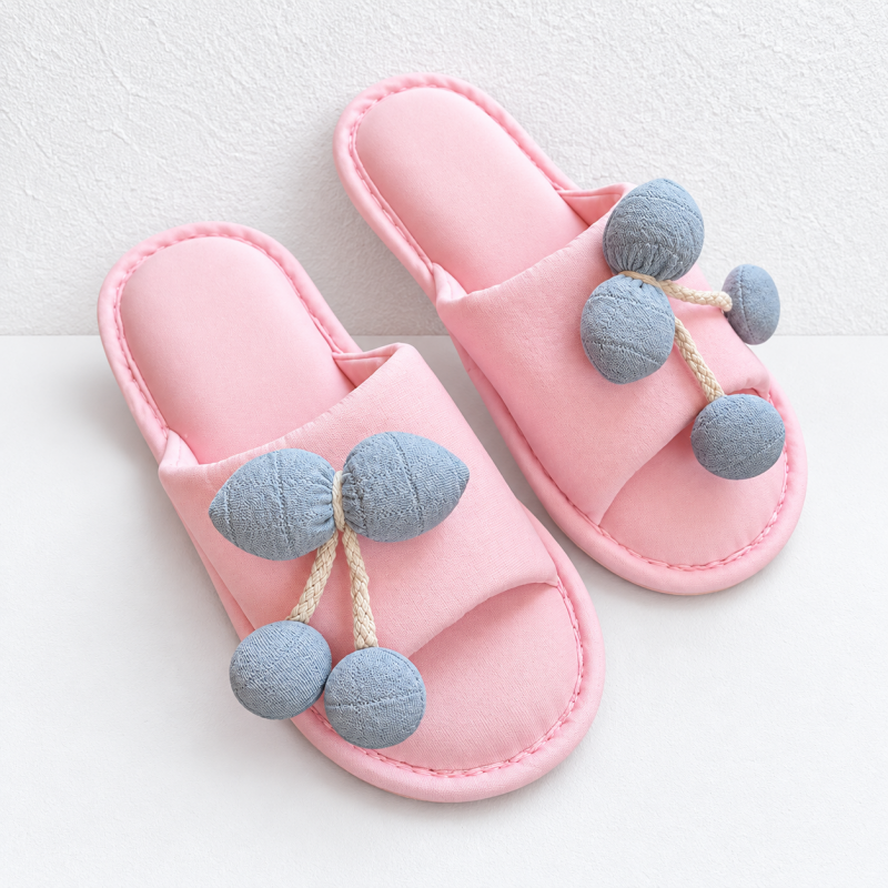 CouldNook Cherry Slide Slippers - Five Colorful Fabric Options