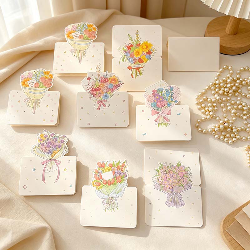 CouldNook Bouquet Thank You Card - Illustrated Flowers And Folded Base