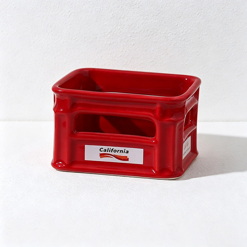 CouldNook Ceramic Snack Bowl - Mini Crate Shape and Open Side Cutouts