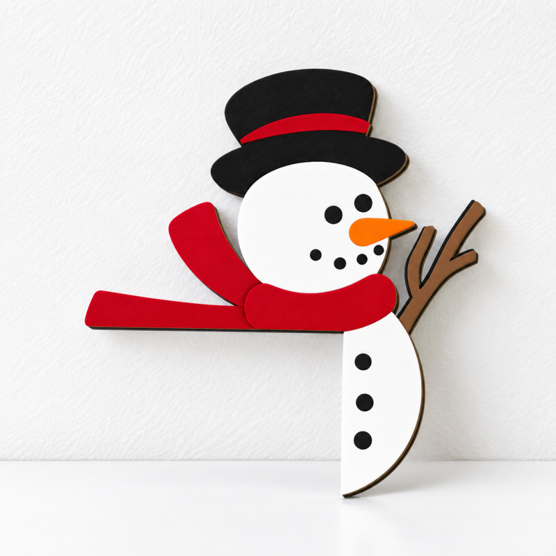 CouldNook Christmas Door Frame Decoration - Corner Shape And Character Print