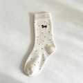 CouldNook Dachshund Crew Socks - Warm Embroidered Dotted Pattern