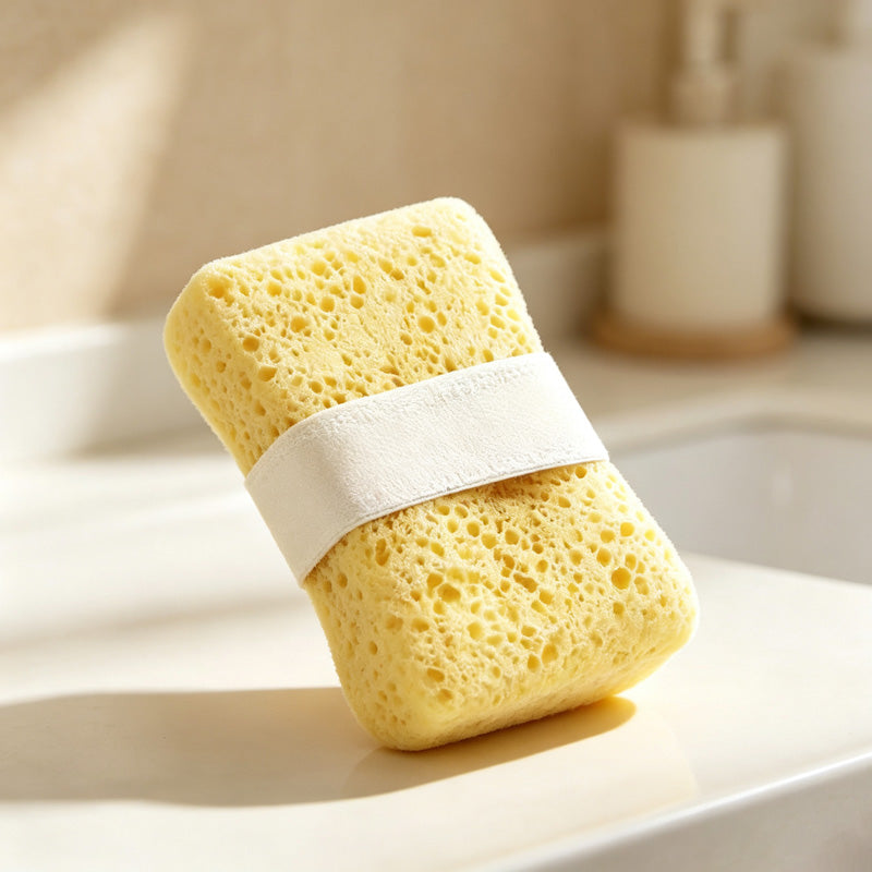 CouldNook Honeycomb Bath Pouf - Soft Beige Hanging Scrubber
