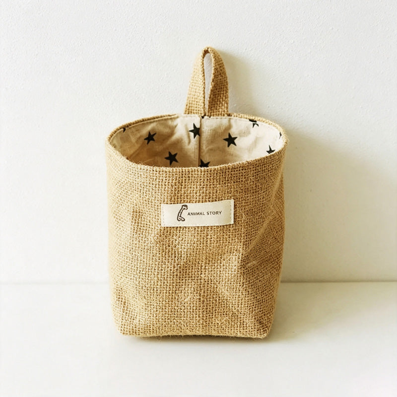 CloudNook Cotton Linen Hanging Storage Bag‑Wall Mount Organizer