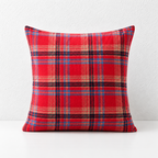 CouldNook Seasonal Pattern Cushion - Plaid Checks And Raised Festive Motifs