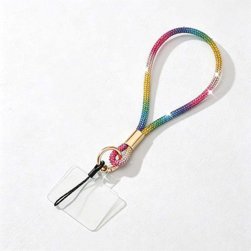 CouldNook Rhinestones Set Wrist Phone Strap with Figure-Eight Links