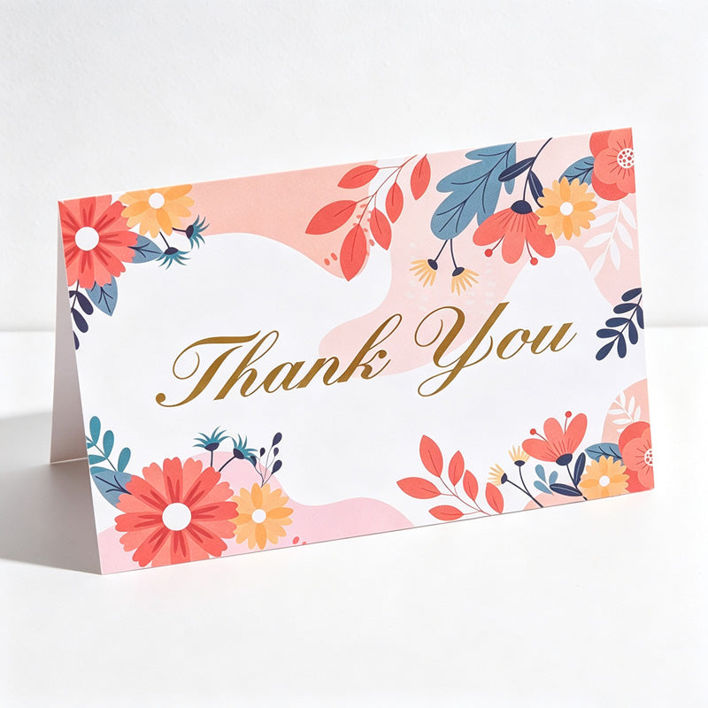 CouldNook Thank You Greeting Card - Floral Border Designs