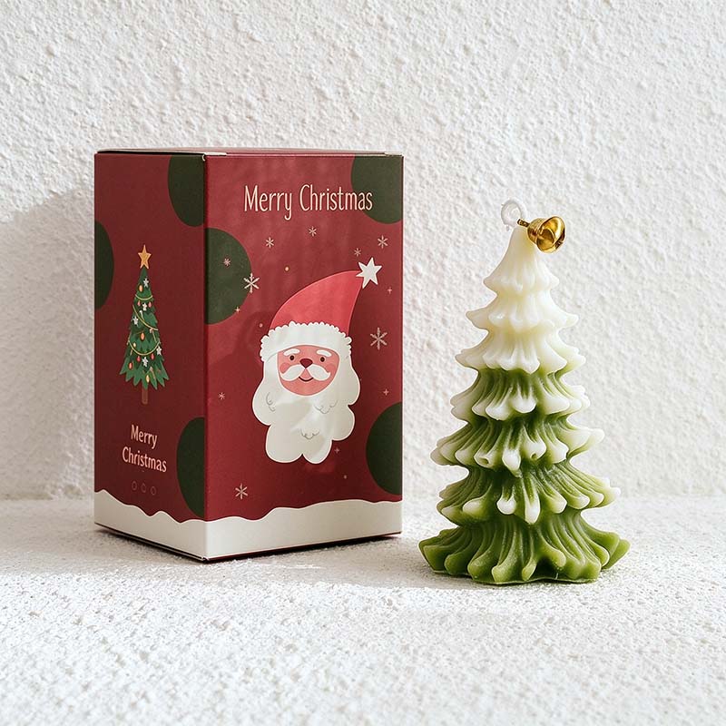 CouldNook Christmas Tree Candle - Layered Branches and Snowy White Tips