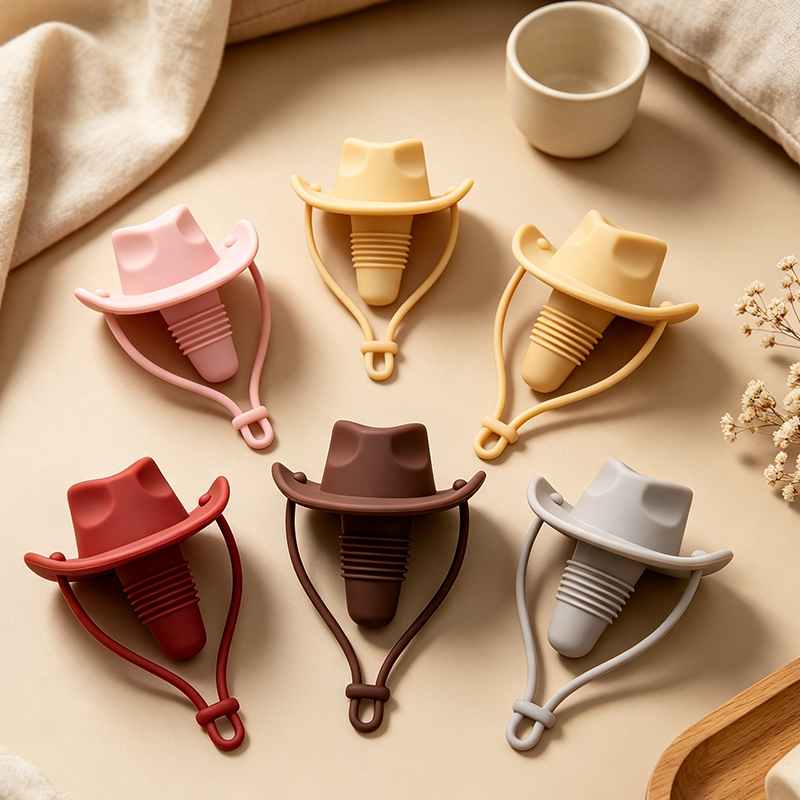 CouldNook Cowboy Hat Silicone Wine Stopper‑Novelty Bottle Sealer