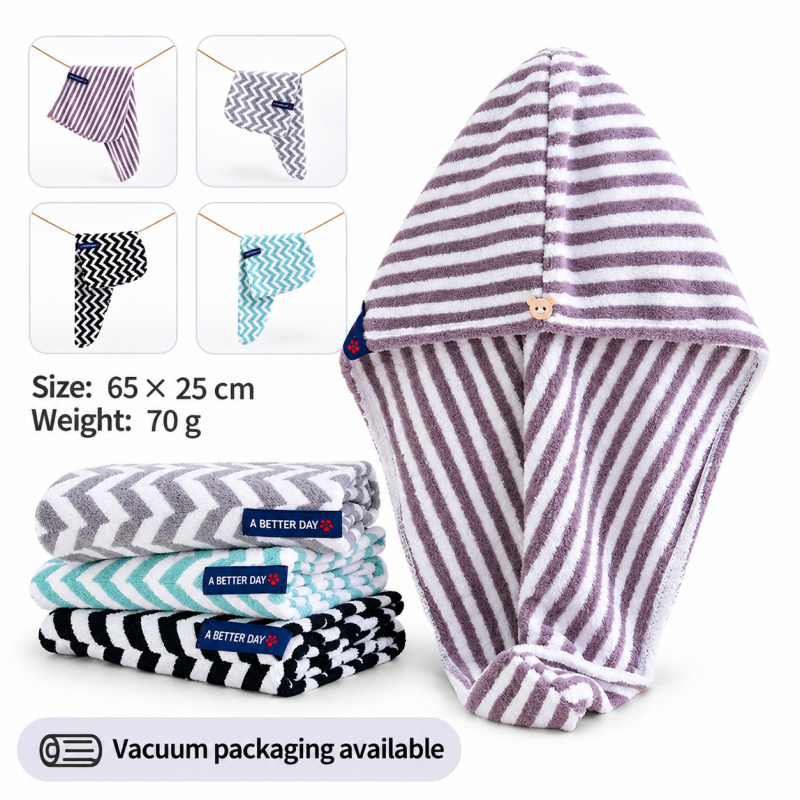 CouldNook Hair Drying Turban - Stripes And Chevrons