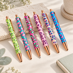 CouldNook Leopard Print Ballpoint Pen - Metal Barrel and Rose-Toned Trim